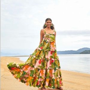 NWT Farm Rio Cocoa Forest Maxi Dress